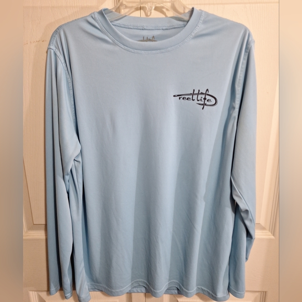 Reel Life Men's Sky Blue Long Sleeve Tee UV Protection - L